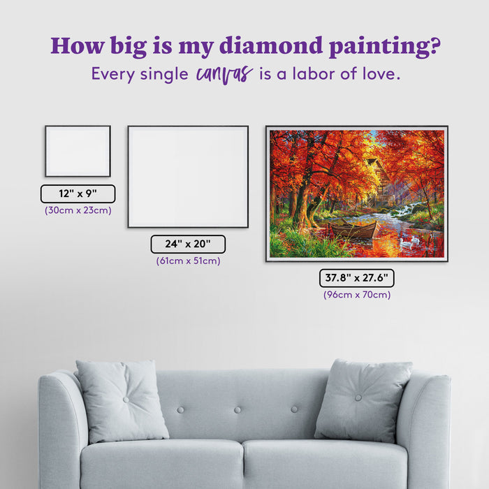 Diamond Painting Vibrant Morning 37.8" x 27.6" (96cm x 70cm) / Square with 76 Colors including 2 ABs and 6 Fairy Dust Diamonds / 108,184