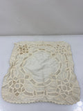 Vintage 1920s White Linen and Lace Doily