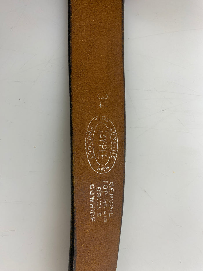 Vintage Jay Pee Black Leather Police Belt Men's Size 34