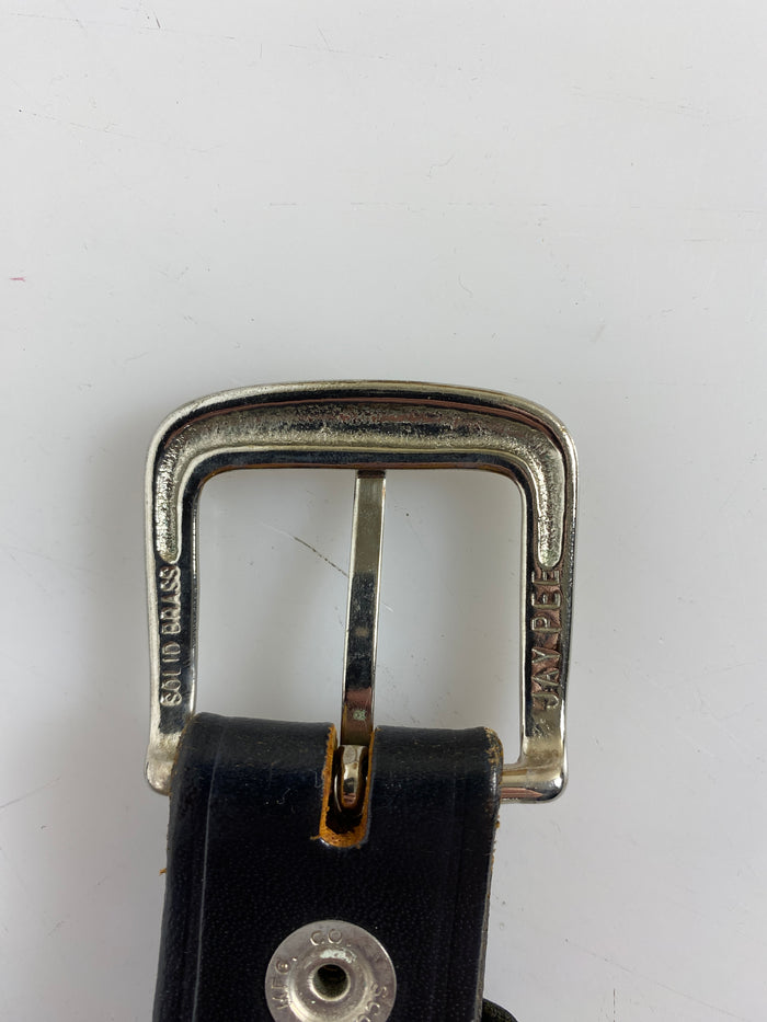 Vintage Jay Pee Black Leather Police Belt Men's Size 34