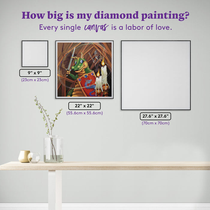 Diamond Painting Visions of Valor 22" x 22" (55.6cm x 55.6cm) / Round with 63 Colors including 2 ABs and 5 Fairy Dust Diamonds / 40,804