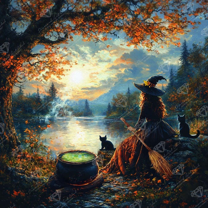 Diamond Painting Waiting for the Sun to Set 25.6" x 25.6" (65cm x 65cm) / Square with 59 Colors including 1 AB and 4 Fairy Dust Diamonds / 68,121