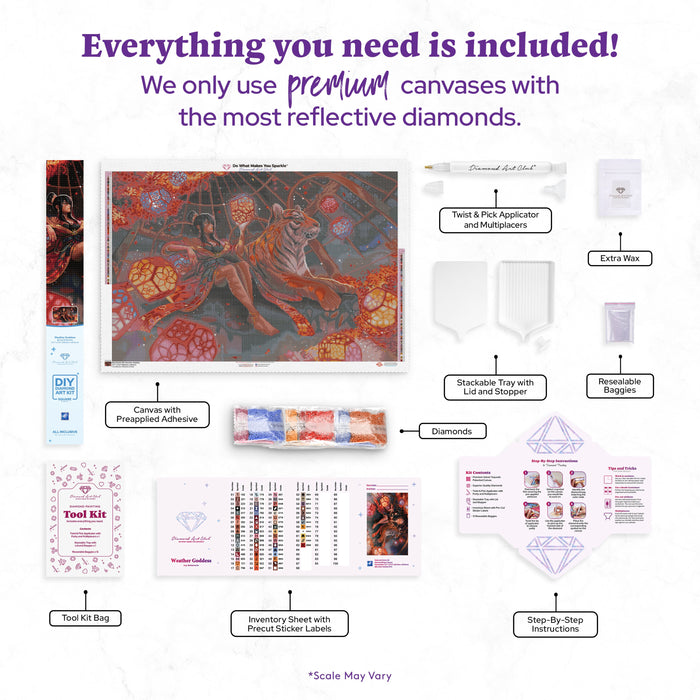 Diamond Painting Weather Goddess 41.7" x 27.6" (105.8cm x 69.9cm) / Square With 63 Colors Including 3 ABs and 1 Electro Diamond and 2 Fairy Dust Diamonds / 119,425