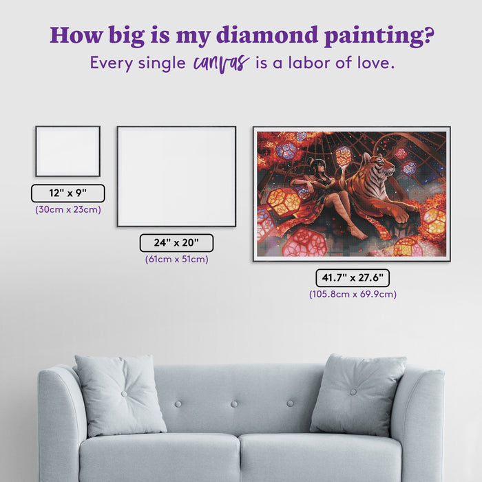 Diamond Painting Weather Goddess 41.7" x 27.6" (105.8cm x 69.9cm) / Square With 63 Colors Including 3 ABs and 1 Electro Diamond and 2 Fairy Dust Diamonds / 119,425