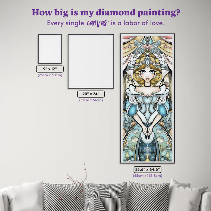 Diamond Painting When the Clock Strikes Twelve 25.6" x 64.6" (65cm x 163.8cm) / Square with 62 Colors including 2 ABs and 3 Fairy Dust Diamonds / 171,738