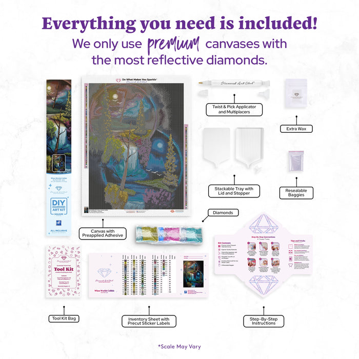Diamond Painting When Worlds Collide 22" x 29" (55.8cm x 73.7cm) / Square with 76 Colors including 3 ABs and 2 Fairy Dust Diamonds / 66,304