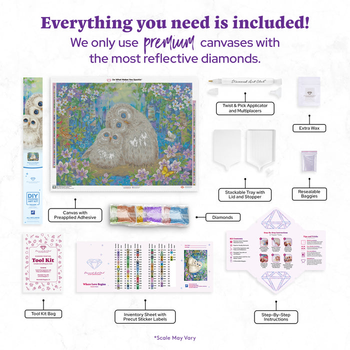 Diamond Painting Where Love Begins 36.6" x 27.6" (92.8cm x 69.9cm) / Square With 89 Colors Including 3 ABs and 2 Fairy Dust Diamonds / 104,813