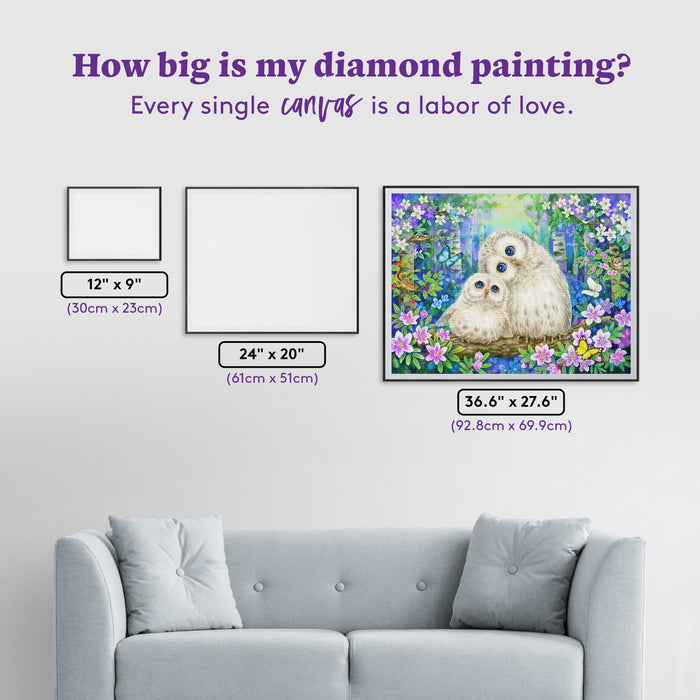 Diamond Painting Where Love Begins 36.6" x 27.6" (92.8cm x 69.9cm) / Square With 89 Colors Including 3 ABs and 2 Fairy Dust Diamonds / 104,813