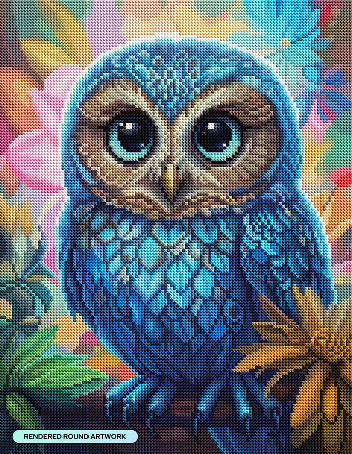 Diamond Painting Whimsical Watcher 13" x 17" (33cm x 42.7cm) / Round with 85 Colors including 2 ABs and 4 Fairy Dust Diamonds / 18,600