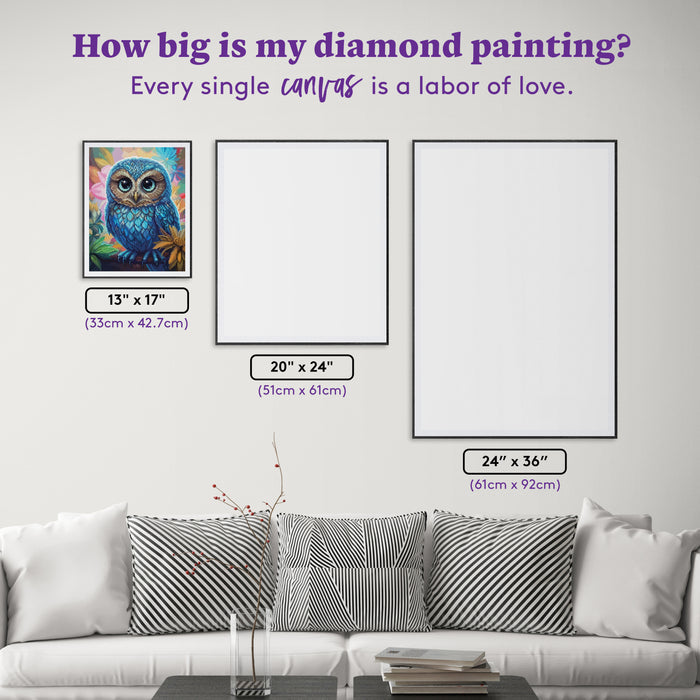 Diamond Painting Whimsical Watcher 13" x 17" (33cm x 42.7cm) / Round with 85 Colors including 2 ABs and 4 Fairy Dust Diamonds / 18,600