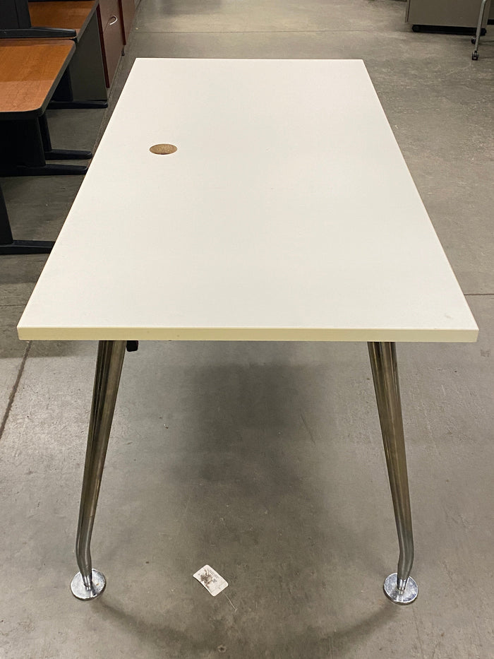 White Rectangular Laminate Table