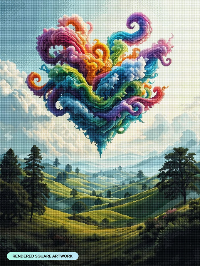 Diamond Painting Wild Bloom 27.6" x 36.6" (69.9cm x 92.8cm) / Square with 93 Colors including 4 ABs and 5 Fairy Dust Diamonds / 104,813