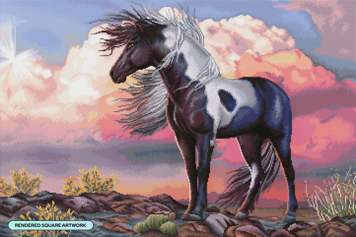 Diamond Painting Wild Spirit II 35.4" x 23.6" (89.9cm x 60cm) / Square with 61 Colors including 3 ABs and 4 Fairy Dust Diamonds / 87,001