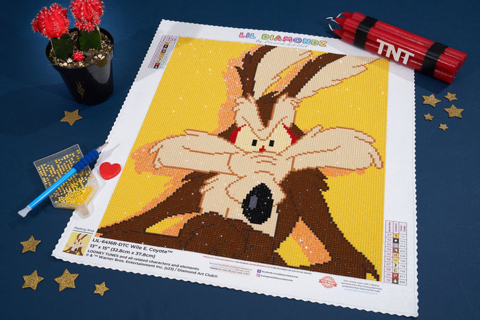 Diamond Painting Wile E. Coyote™ 13" x 15" (32.8cm x 37.8cm) / Round With 10 Colors Including 1 ABs / 15,795
