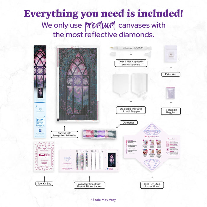 Diamond Painting Window to the Spirit Realm 25.6" x 48" (65cm x 121.7cm) / Square with 48 Colors including 1 AB and 1 Glow-in-the-Dark Diamond and 1 Frosted Diamond and 5 Fairy Dust Diamonds / 127,629