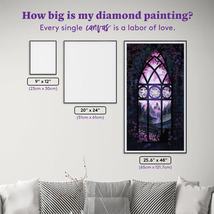 Diamond Painting Window to the Spirit Realm 25.6" x 48" (65cm x 121.7cm) / Square with 48 Colors including 1 AB and 1 Glow-in-the-Dark Diamond and 1 Frosted Diamond and 5 Fairy Dust Diamonds / 127,629