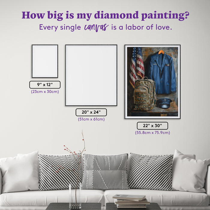 Diamond Painting Wings of Valor 22" x 30" (55.8cm x 75.9cm) / Square with 46 Colors including 1 AB and 1 Electro Diamond and 3 Fairy Dust Diamonds / 68,320