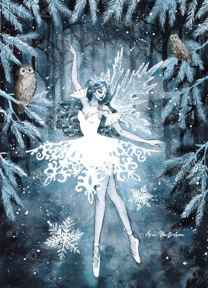Diamond Painting Winter Ballet 27.6" x 38.2" (69.9cm x 96.8cm) / Square with 61 Colors including 1 AB and 3 Fairy Dust Diamonds / 109,309