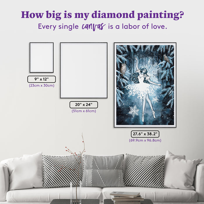 Diamond Painting Winter Ballet 27.6" x 38.2" (69.9cm x 96.8cm) / Square with 61 Colors including 1 AB and 3 Fairy Dust Diamonds / 109,309