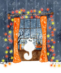 Diamond Painting Winter Cat 22" x 26" (55.6cm x 66cm) / Round With 45 Colors Including 2 ABs and 1 Iridescent Diamond and 3 Fairy Dust Diamonds / 48,480