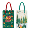 Diamond Painting Winter Wonderland & Jolly Gifts - Gift Bags (Set of 2) 7.3" x 4.7" (18.5cm x 12cm) / Round With 7 Colors Including 1 AB and 2 Iridescent Diamonds and 1 Fairy Dust Diamond / 1,693