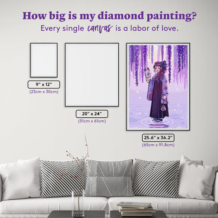 Diamond Painting Wisteria Dream 25.6" x 36.2" (65cm x 91.8cm) / Square with 42 Colors including 3 ABs and 4 Fairy Dust Diamonds / 96,309