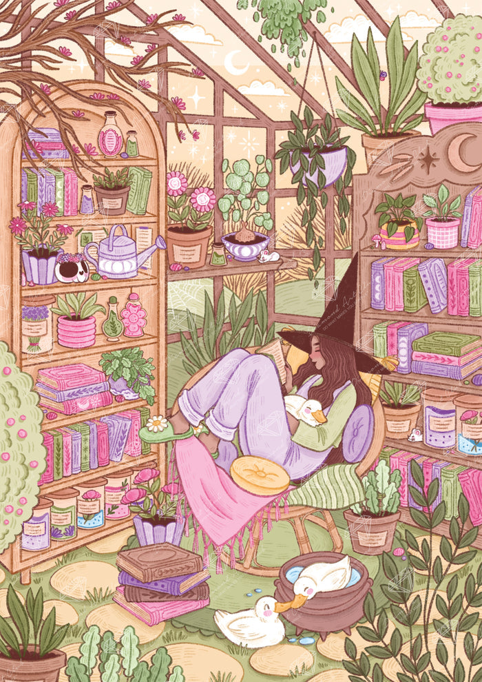 Diamond Painting Witchy Greenhouse 25.6" x 36.2" (65cm x 91.8cm) / Square with 63 Colors including 2 ABs and 4 Fairy Dust Diamonds / 96,309