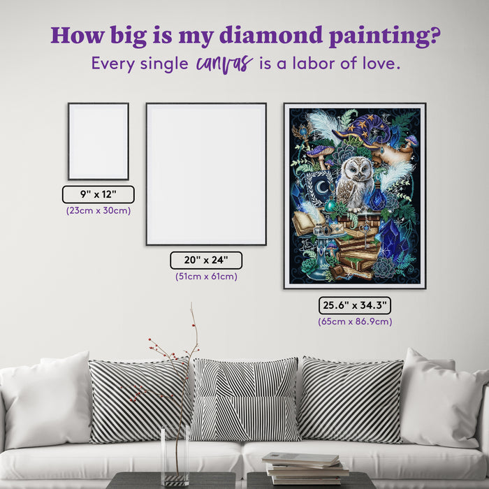 Diamond Painting Wizard's Companion 25.6" x 34.3" (65cm x 86.9cm) / Square with 96 Colors including 2 ABs and 1 Electro Diamond and 1 Iridescent Diamond and 6 Fairy Dust Diamonds / 91,089