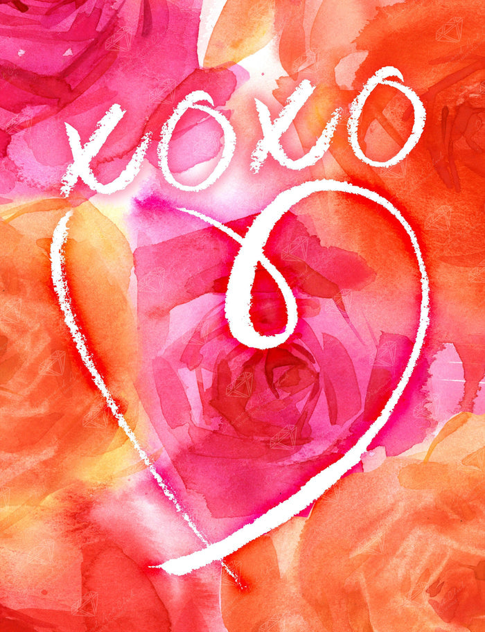 Diamond Painting XOXO Heart 17" x 22" (42.8cm x 55.8cm) / Square with 34 Colors including 4 ABs / 38,528