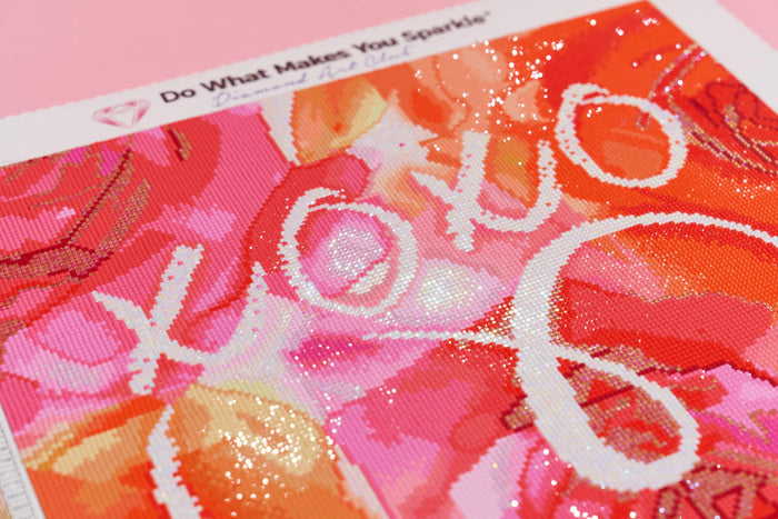 Diamond Painting XOXO Heart 17" x 22" (42.8cm x 55.8cm) / Square with 34 Colors including 4 ABs / 38,528