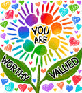 Diamond Painting You Are Worthy & Valued 17" x 19" (42.7cm x 47.9cm) / Round with 29 Colors including 1 Glow-in-the-Dark Diamond and 6 Fairy Dust Diamonds / 26,970