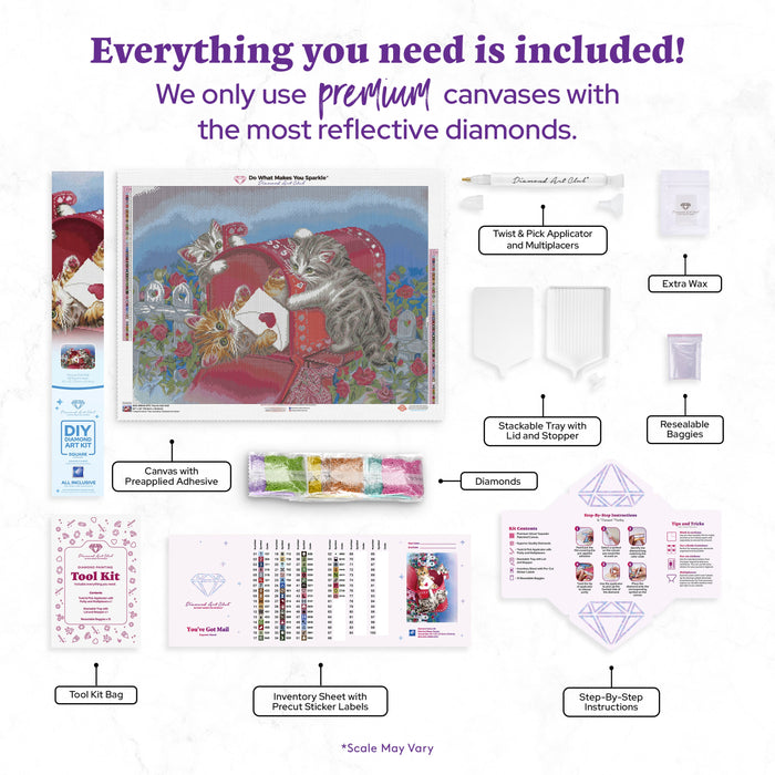 Diamond Painting You've Got Mail 30" x 22" (75.9cm x 55.8cm) / Square With 60 Colors Including 2 ABs and 4 Fairy Dust Diamonds / 68,320