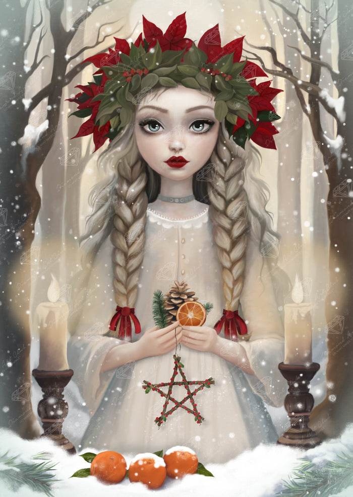 Diamond Painting Yule 22" x 31" (55.8cm x 78.7cm) / Square With 73 Colors Including 3 ABs and 3 Fairy Dust Diamonds / 70,784