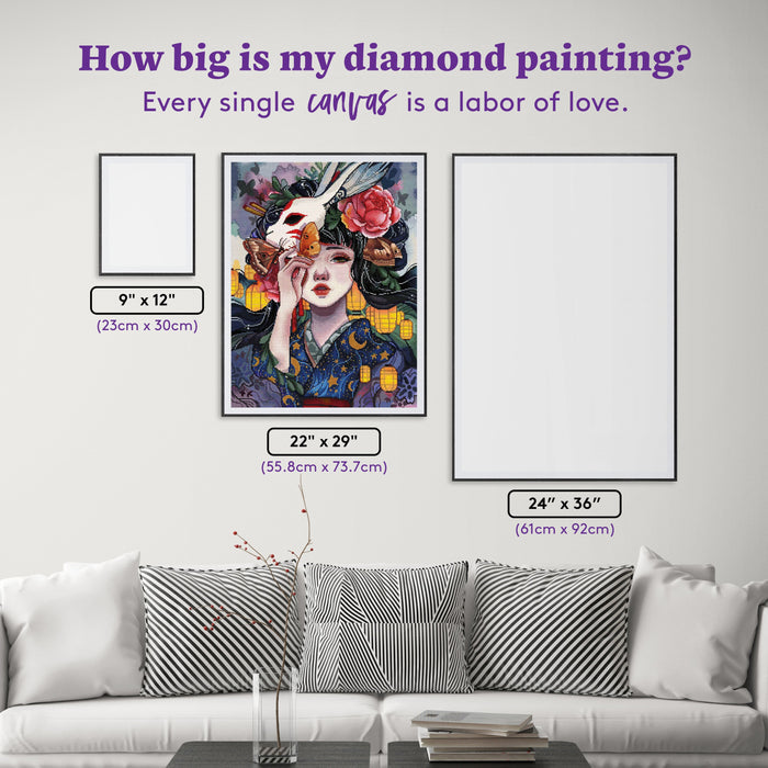 Diamond Painting Yume 22" x 29" (55.8cm x 73.7cm) / Square with 96 Colors including 1 AB and 1 Electro Diamond and 1 Iridescent Diamond and 4 Fairy Dust Diamonds / 66,304