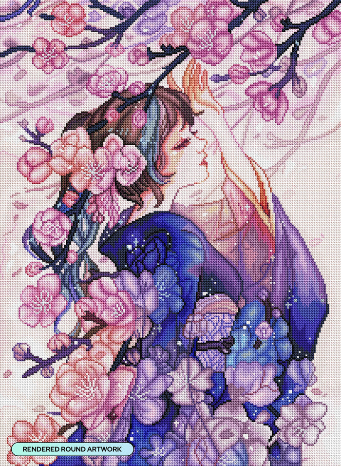 Diamond Painting Yumeko 22" x 30" (55.6cm x 75.9cm) / Round with 60 Colors including 2 ABs and 4 Fairy Dust Diamonds / 55,752