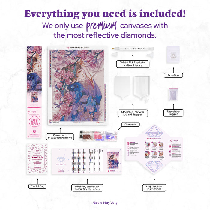 Diamond Painting Yumeko 22" x 30" (55.6cm x 75.9cm) / Round with 60 Colors including 2 ABs and 4 Fairy Dust Diamonds / 55,752