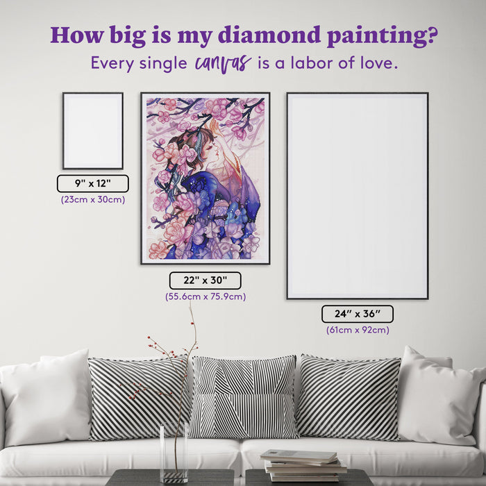 Diamond Painting Yumeko 22" x 30" (55.6cm x 75.9cm) / Round with 60 Colors including 2 ABs and 4 Fairy Dust Diamonds / 55,752