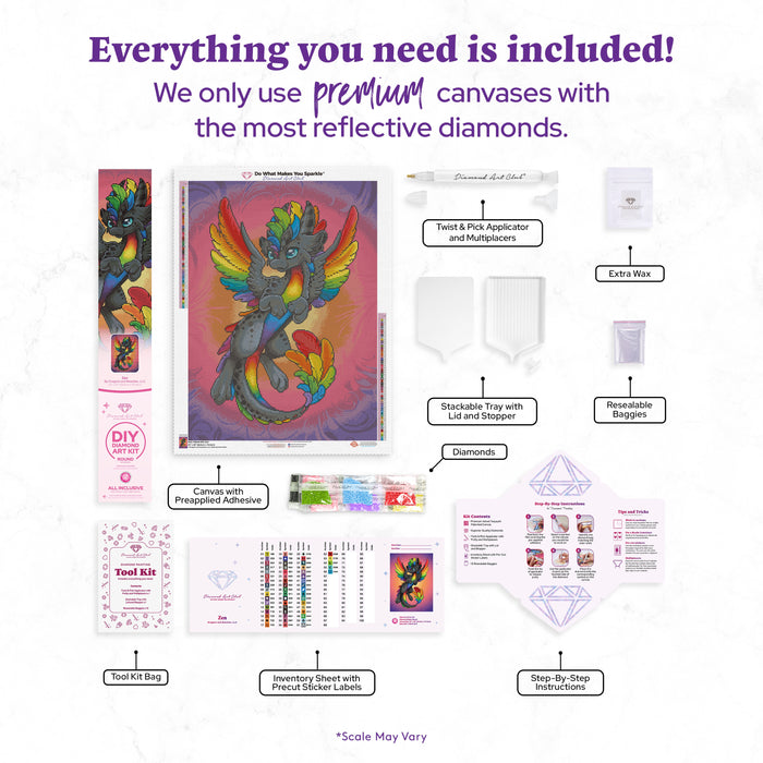 Diamond Painting Zen 22" x 30" (55.6cm x 75.9cm) / Round with 56 Colors including 2 ABs and 1 Iridescent Diamond and 6 Fairy Dust Diamonds / 55,752