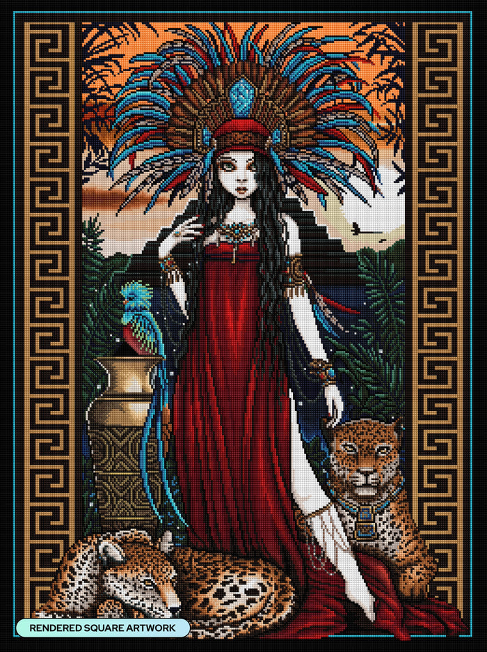 Diamond Painting Zyanya 25.6" x 34.3" (65cm x 86.9cm) / Square with 45 Colors including 2 ABs and 1 Electro Diamond and 4 Fairy Dust Diamonds / 91,089