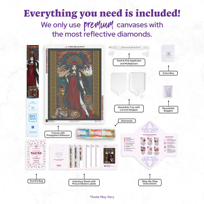 Diamond Painting Zyanya 25.6" x 34.3" (65cm x 86.9cm) / Square with 45 Colors including 2 ABs and 1 Electro Diamond and 4 Fairy Dust Diamonds / 91,089